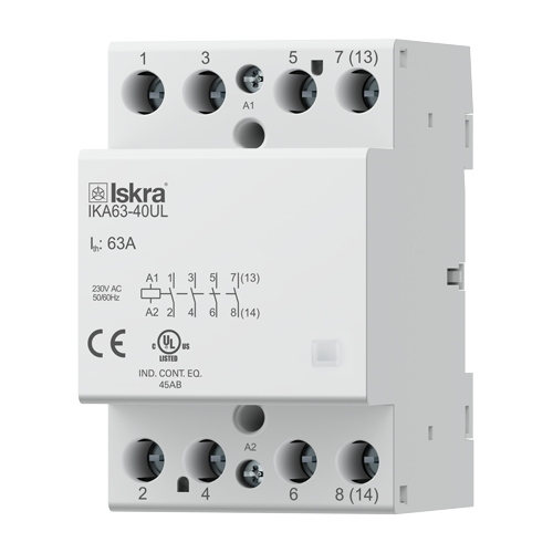 Installation contactors up to 63 A (IK UL)